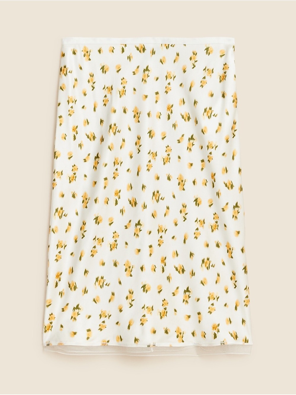 NWT J Crew New Gwen slip skirt in yellow floral